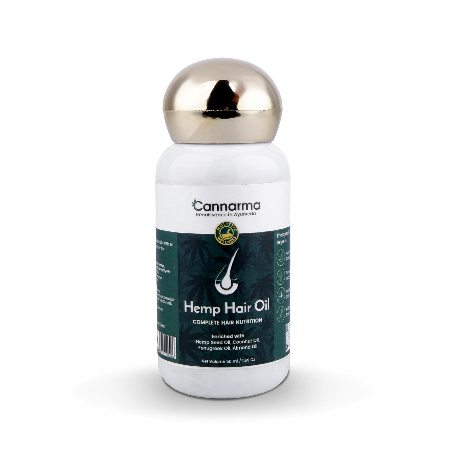 Cannarma Hemp Hair Oil With Coconut & Almond, 50ml