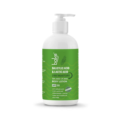 Bake 10% AHA + 2% Body Lotion for Body and Back Acne, Smooths Rough & Bumpy Skin, 200ml