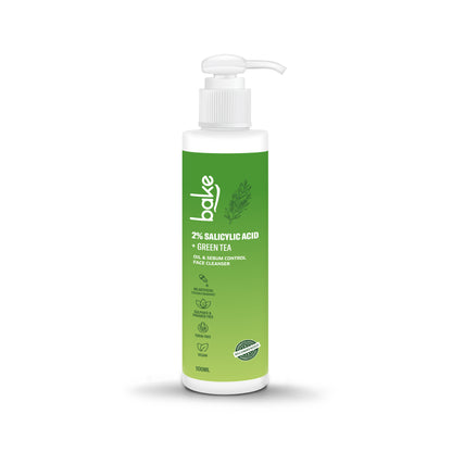 Bake 2% Salicylic Acid Face Wash For Oily Skin with Green Tea, 100ml