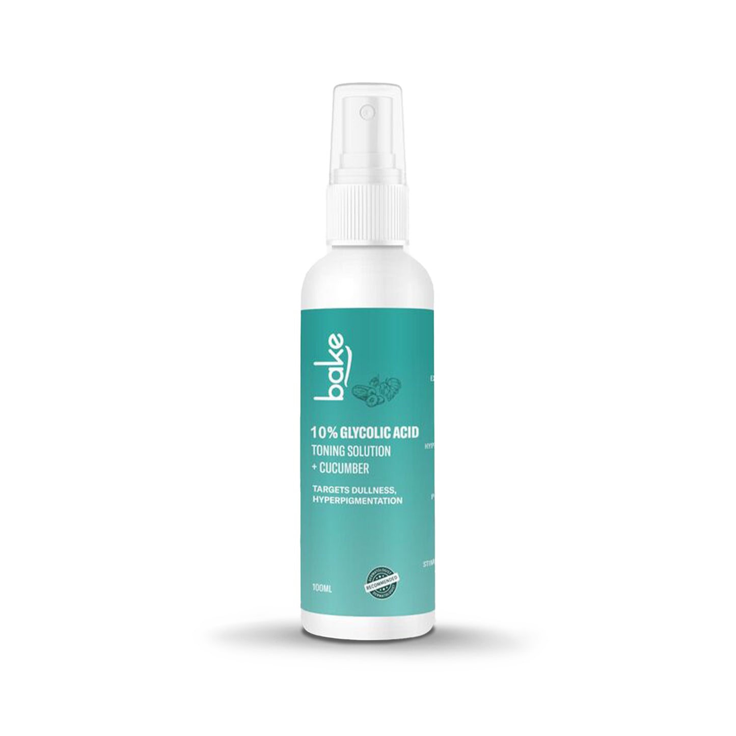 Bake 10% Glycolic Acid Toner with Hyaluronic Acid Pore Tightening Toner for Face & Underarms, 100ml