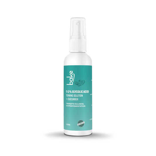 Bake 10% Glycolic Acid Toner with Hyaluronic Acid Pore Tightening Toner for Face & Underarms, 100ml