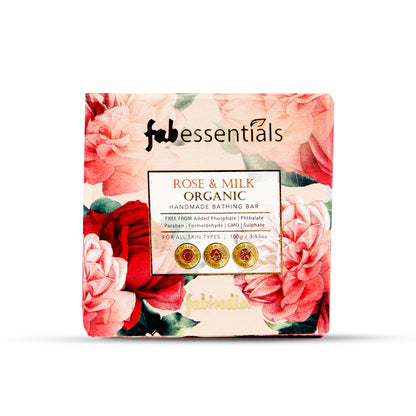 Fabessentials Rose & Milk Handmade Bathing Bar, 100gm