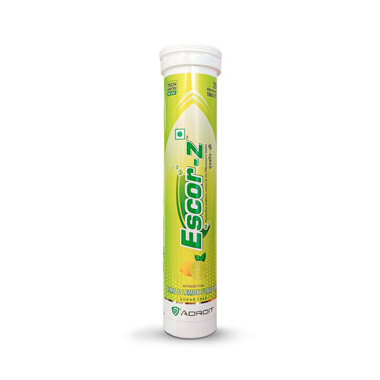 Escor-Z Effervescent Tablets - Lime and Lemon Flavour, 20s