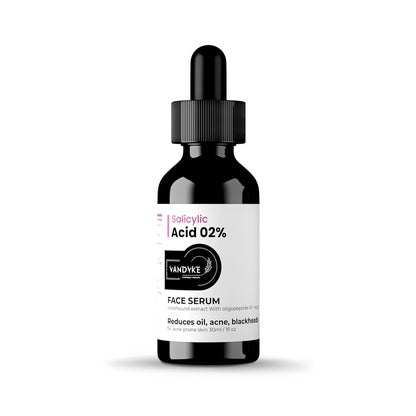 Vandyke 2% Salicylic Acid Serum for Acne - Exfoliating BHA Serum For Oily Skin Face Serum, 30ml