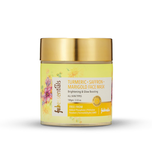 Fabessentials Turmeric Saffron Marigold Face Mask with Kaolin & Bentonite Clay, 100gm