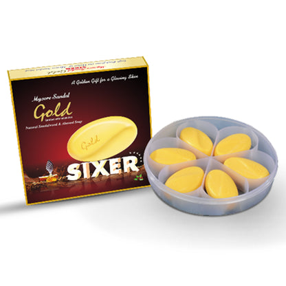 Mysore Sandal Gold Sixer Soap, 6x125gm