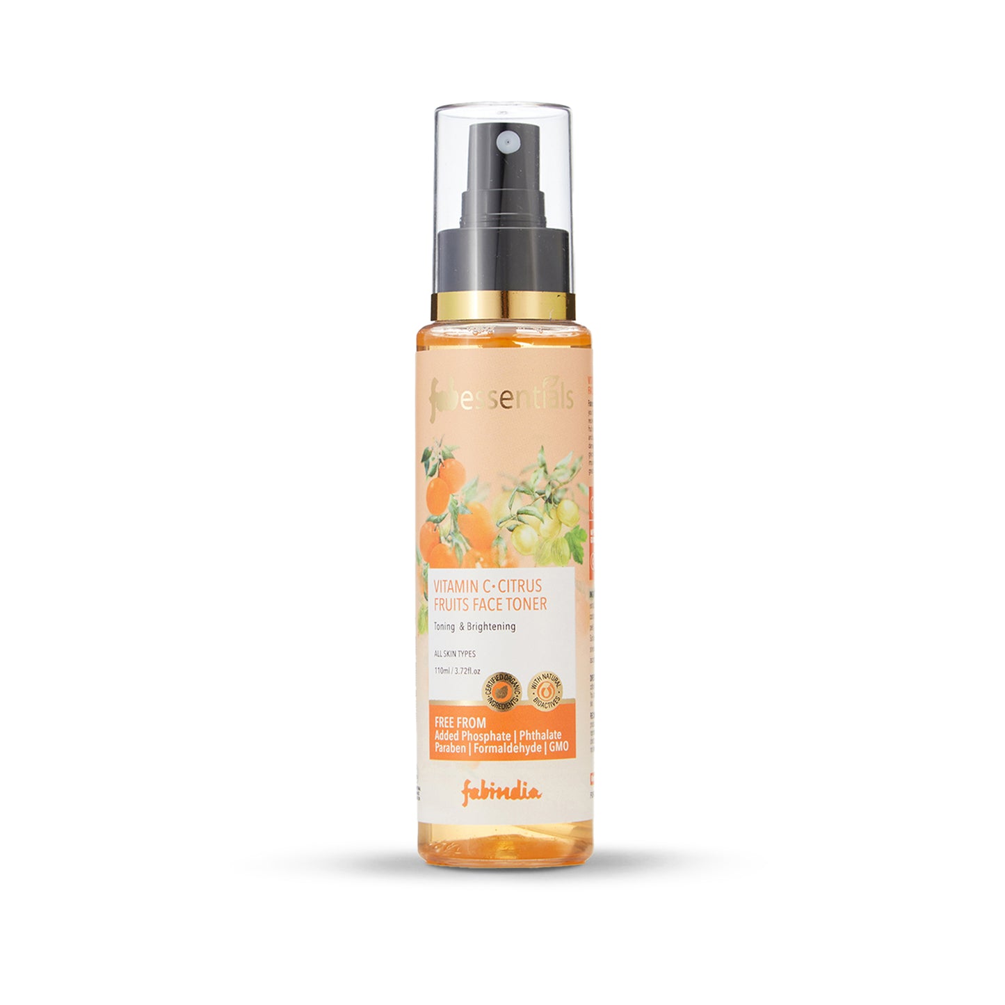 Fabessentials Vitamin C Citrus Fruits Face Toner with Lactic Acid & Glycolic Acid, 110ml