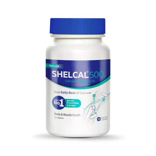 Shelcal 500 钙+维生素 D3：骨骼和肌肉健康，40 片