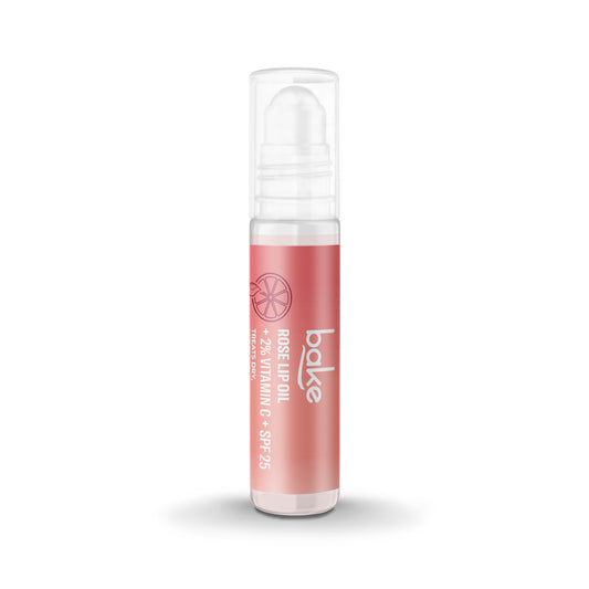 Bake 2% Vitamin C Rose Tinted Lip Oil Balm with SPF 25 For Dry, Pigmented Lips, 15gm