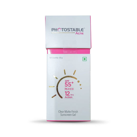 Photostable Acne Clear Matte Finish Sunscren Gel SPF 55+ PA+++, 50gm