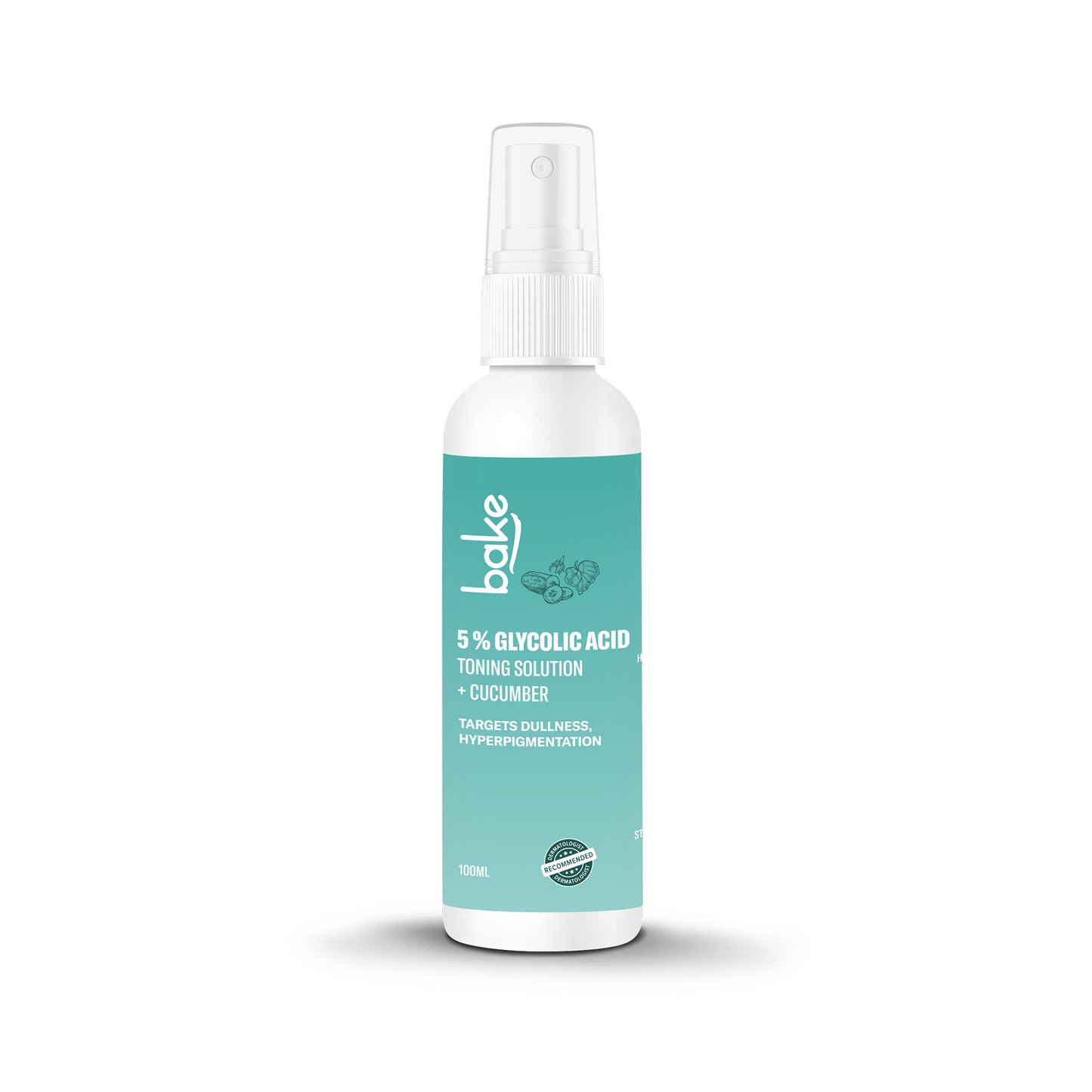 Bake 5% Glycolic Acid Toner with Hyaluronic Acid for Pigmentation, Tan Removal & Pore Tightening, 100ml