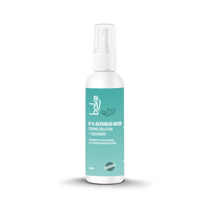 Bake 5% Glycolic Acid Toner with Hyaluronic Acid for Pigmentation, Tan Removal & Pore Tightening, 100ml