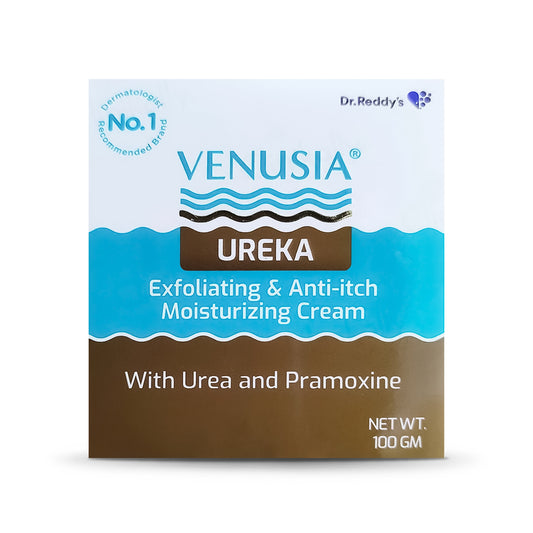 Venusia Ureka Exfoliating & Anti-itch Moisturizing Cream with Urea and Pramoxine, 100gm