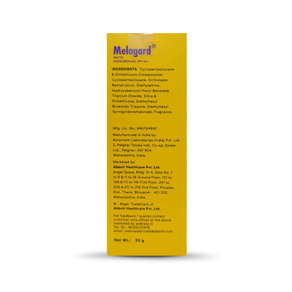 Melagard Matte Sunscreen Gel SPF50+ Broad-Spectrum UVA/UVB PA+++, 50gm