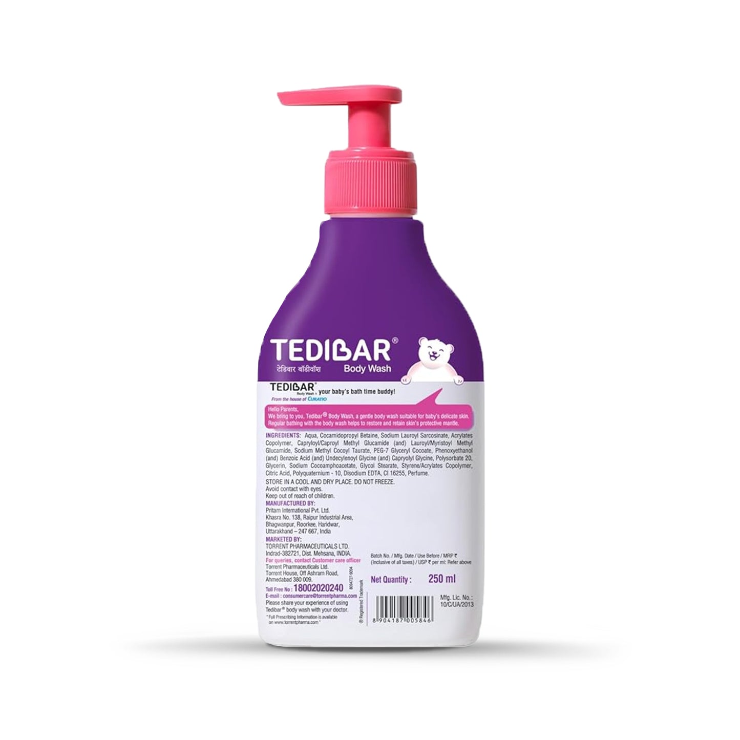 Tedibar Gentle Baby Body Wash 100% Soap Free, 250ml