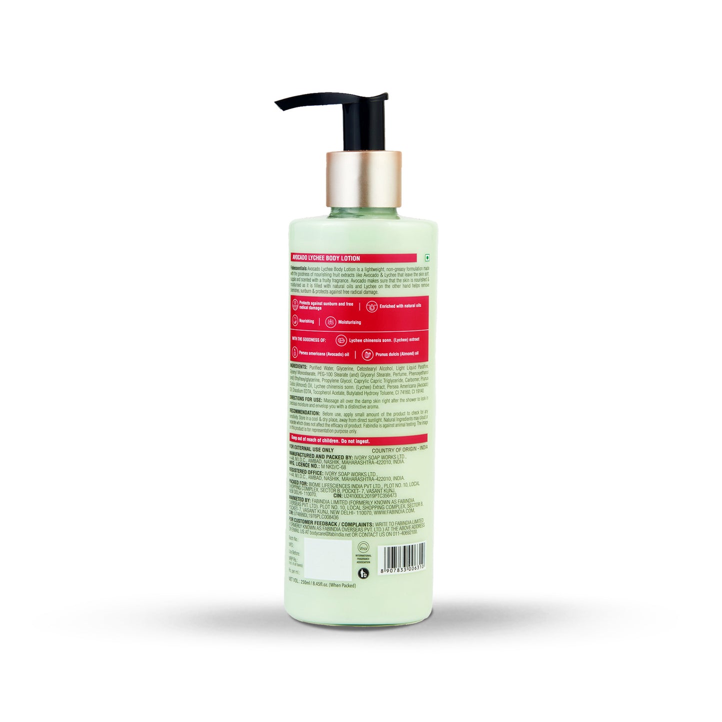 Fabessentials Avocado Lychee Body Lotion, 250ml