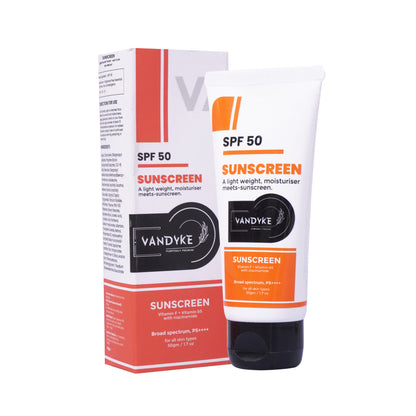 Vandyke 多维生素面部防晒霜，全面防晒 - SPF 50 PA++++，50 克