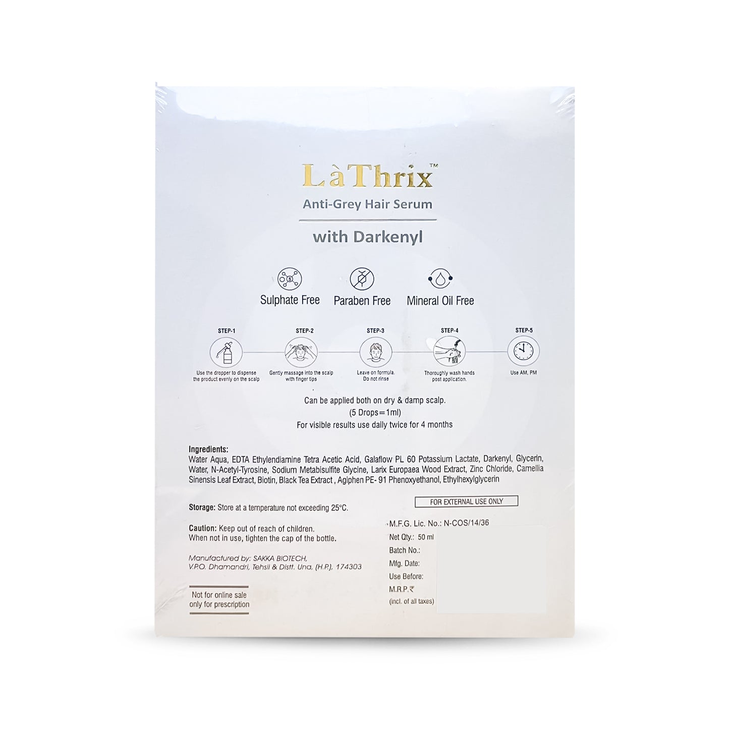 La Thrix Anti-Grey Hair Serum with Darkenyl, 50ml