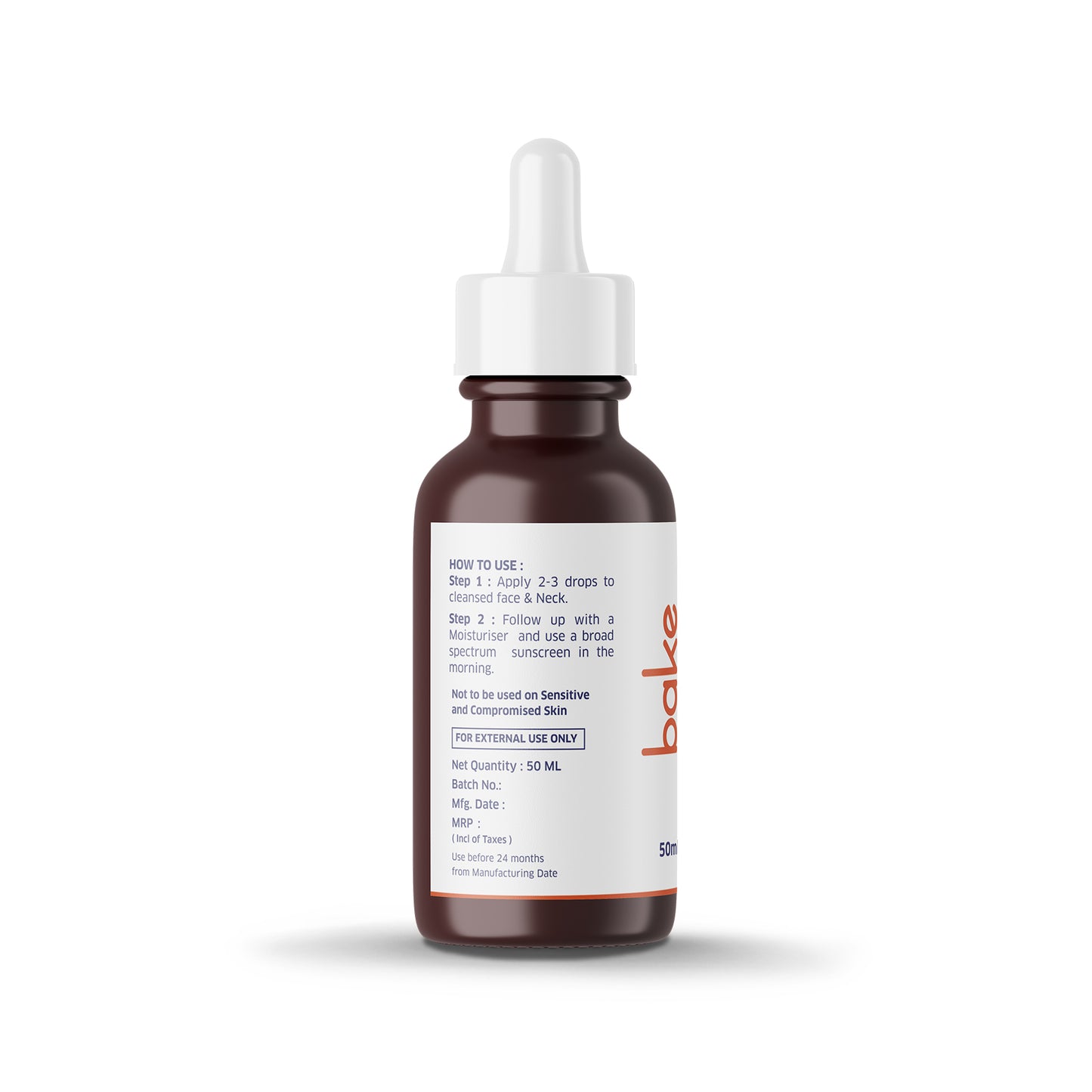 Bake 20% Vitamin C Face Serum for Glowing & Bright Skin, 50ml