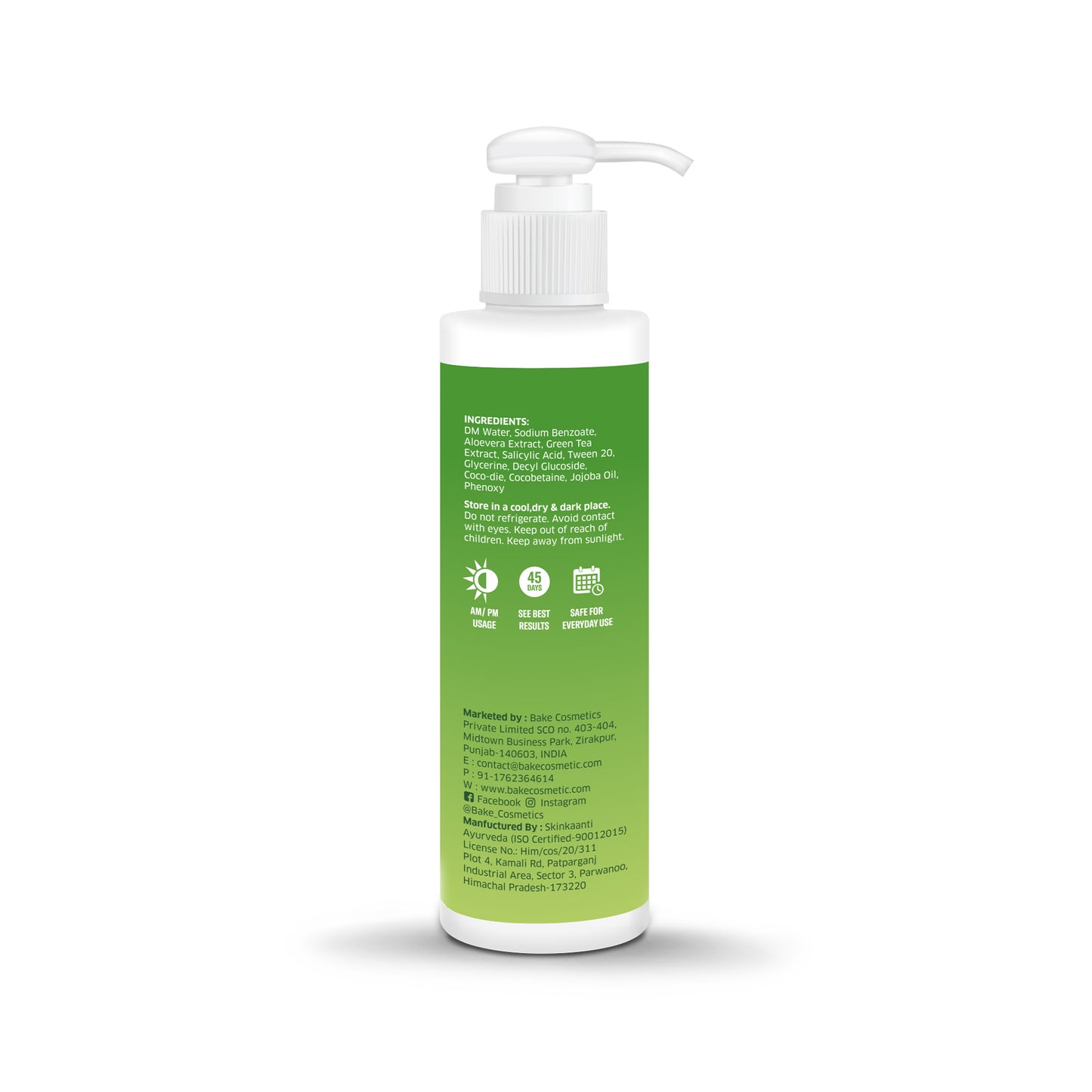 Bake 2% Salicylic Acid Face Wash For Oily Skin with Green Tea, 100ml