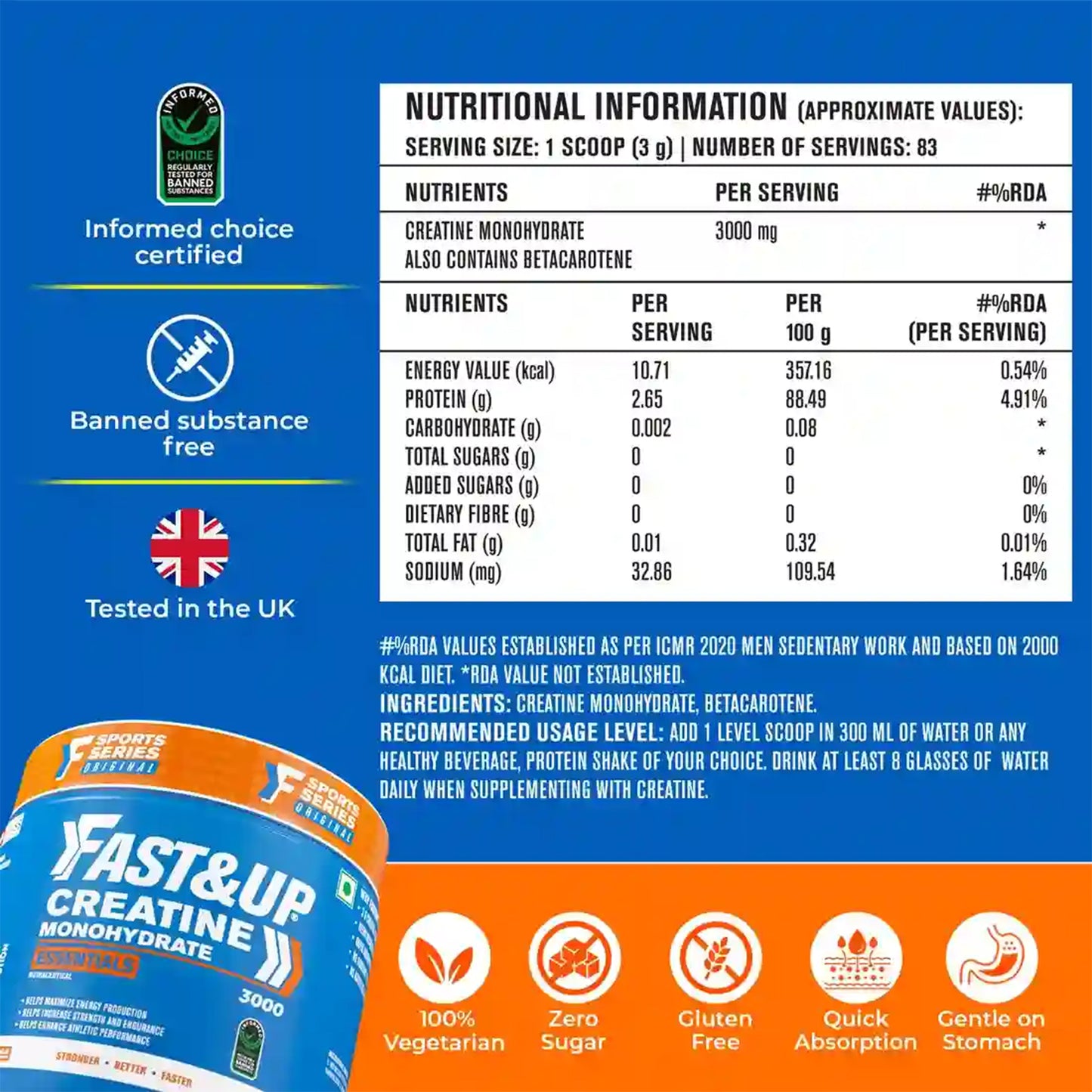 Fast&Up Creatine, 250gm