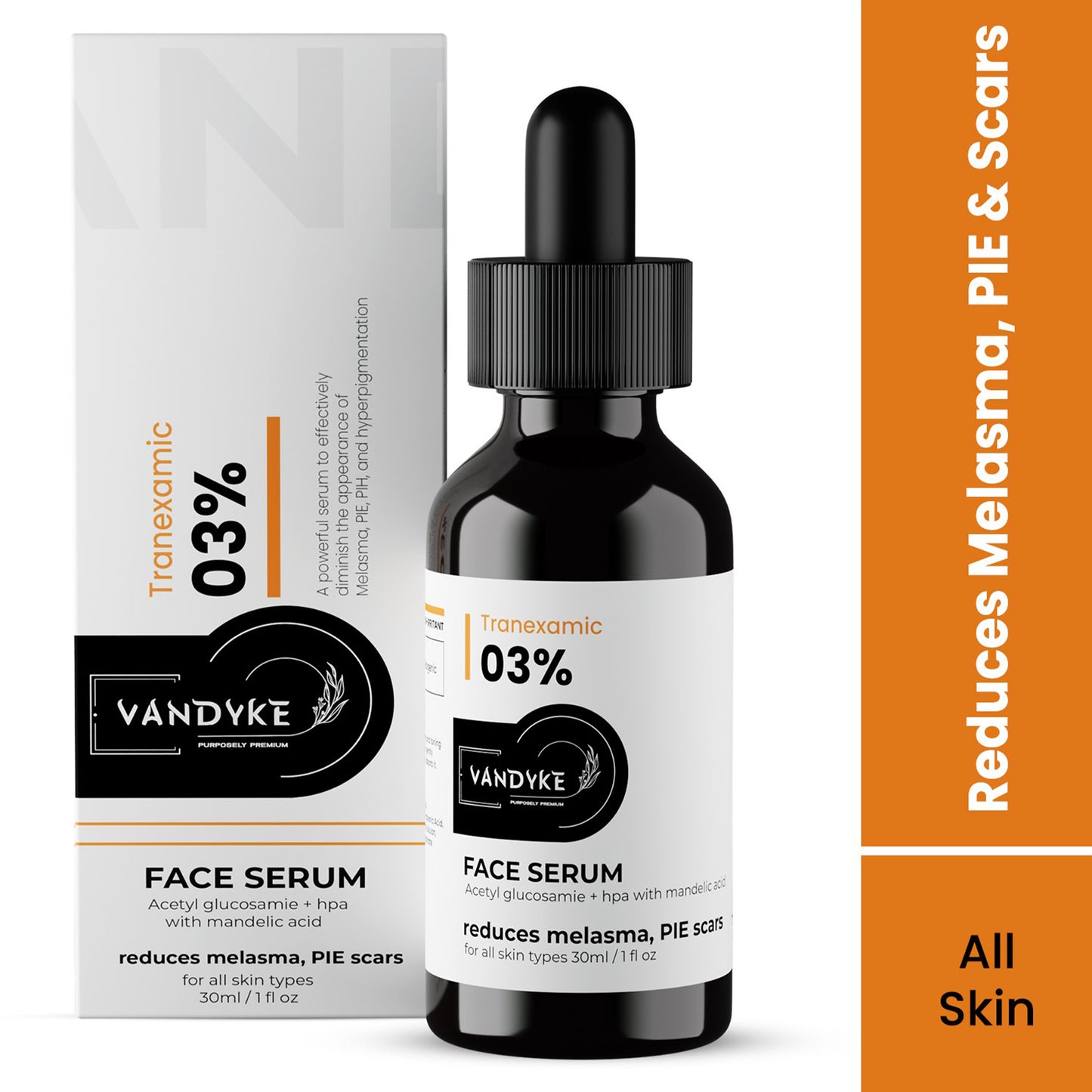 Vandyke 03% Tranexamic Serum for Melasma, Acne Scars, Pigmentation Face Serum, 30ml