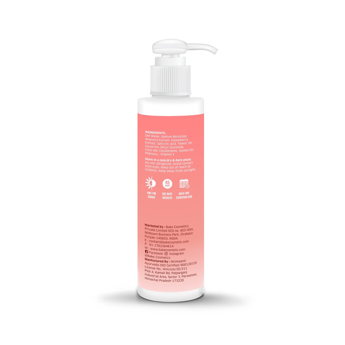 Bake 5% Vitamin C Face Wash for Pigmentation & Skin Brightening with Gooseberry, 100ml