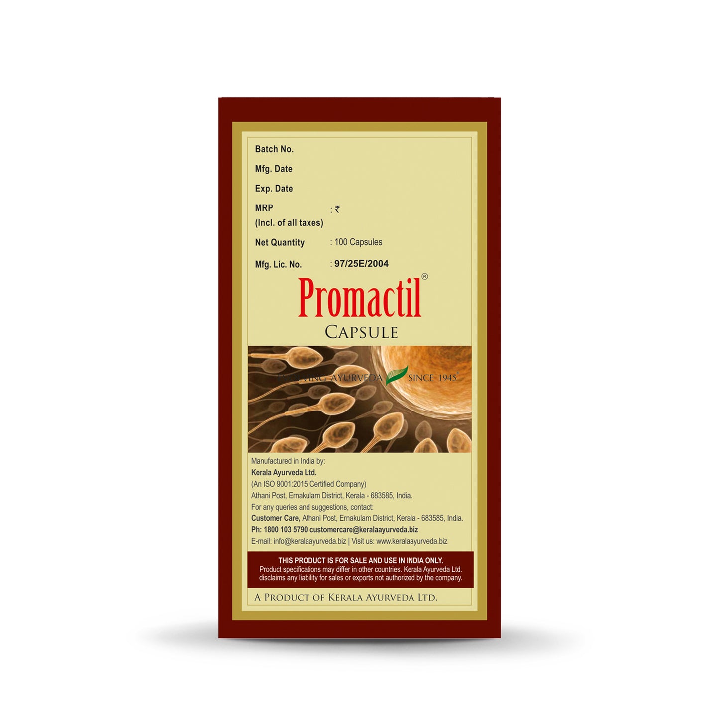 Kerala Ayurveda Promactil, 100 Capsules