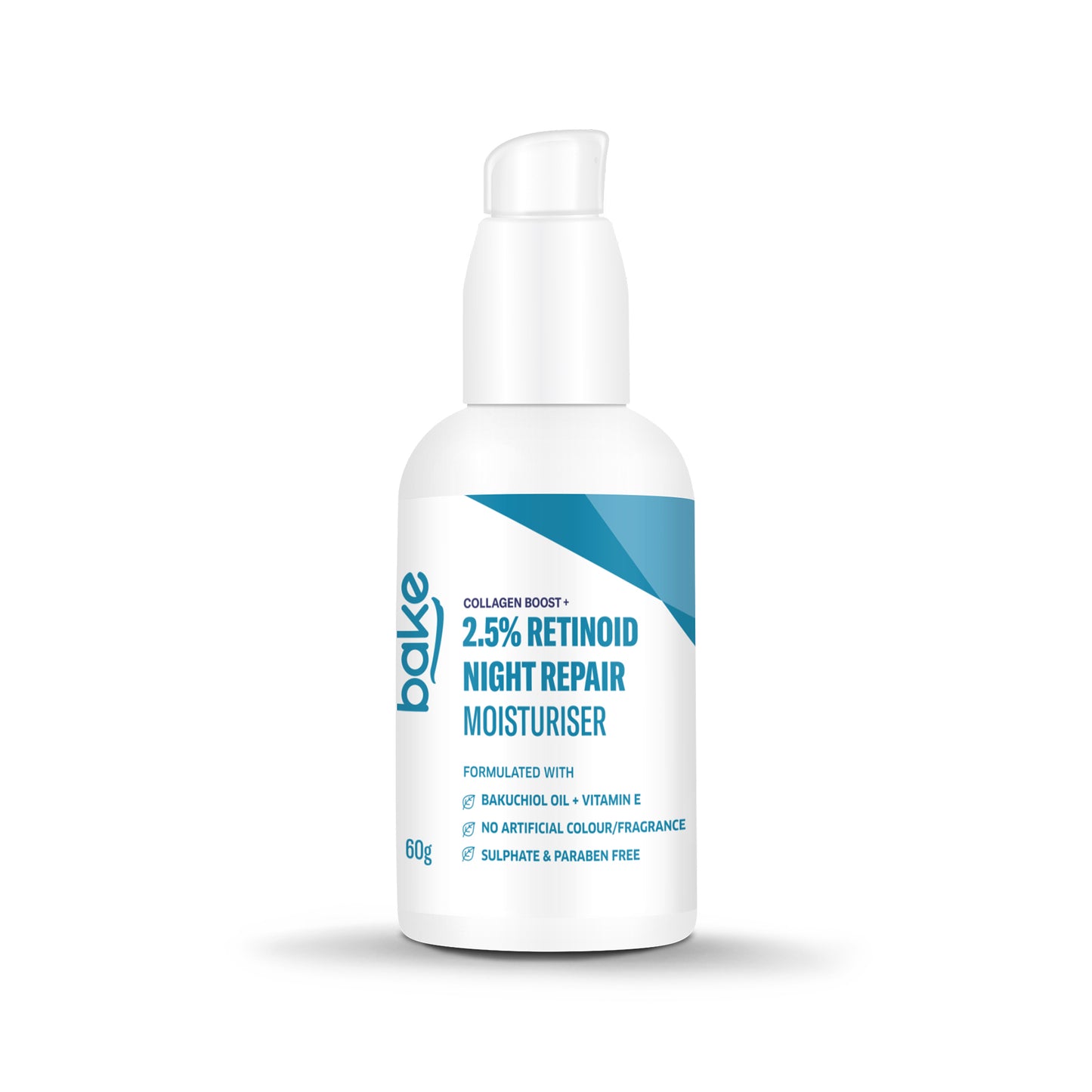 Bake 2.5% Retinoid Night Repair Moisturizer with Bakuchiol Oil for Fine Lines & Wrinkles, 60gm