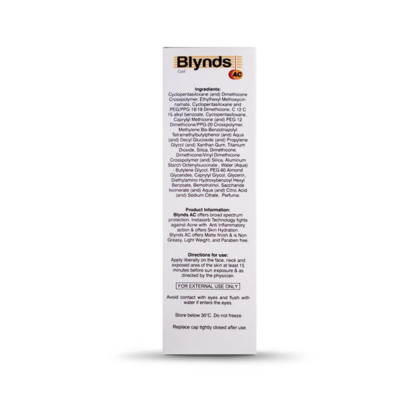 Blynds AC SPF30 PA+++ Sunscreen Gel for Acne Prone Skin, 50gm