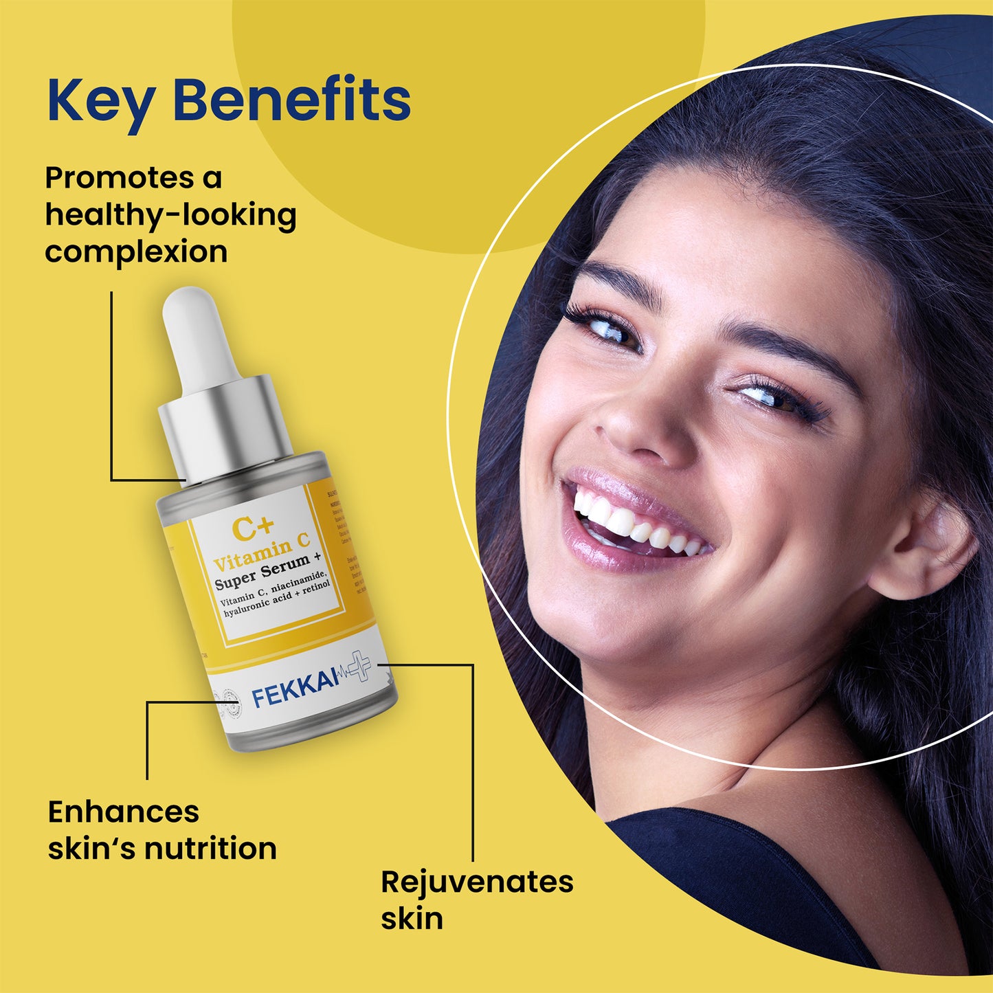 Fekkai Vitamin C-Plus Super Serum with Niacinamide, Retinol, Hyaluronic Acid, and Salicylic Acid, 30ml