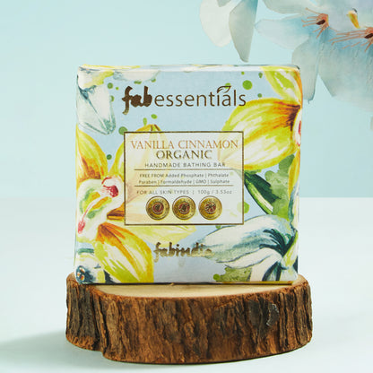 Fabessentials Vanilla Cinnamon Handmade Bathing Bar, 100gm