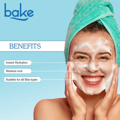 Bake 12% Hyaluronic Acid Face Wash for Dry Sensitive skin for hydration & reducing dryness, 100ml