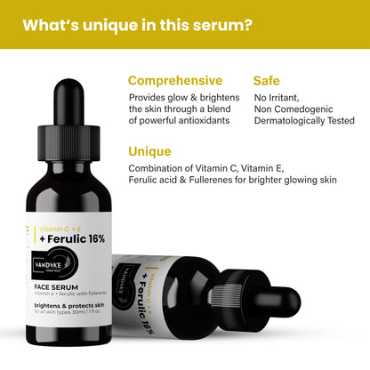 Vandyke 16% Vitamin C Serum With Vitamin E & Ferulic acid for Brightening, 30ml