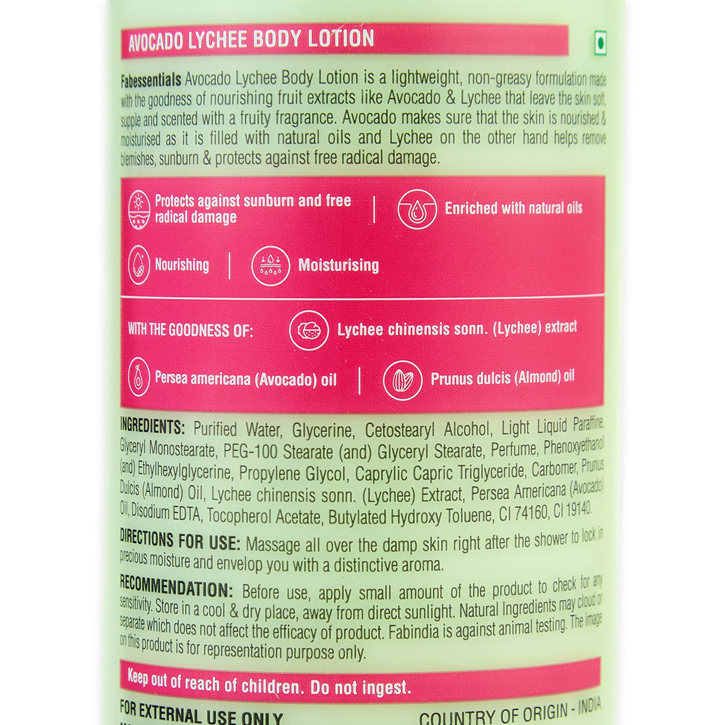 Fabessentials Avocado Lychee Body Lotion, 250ml