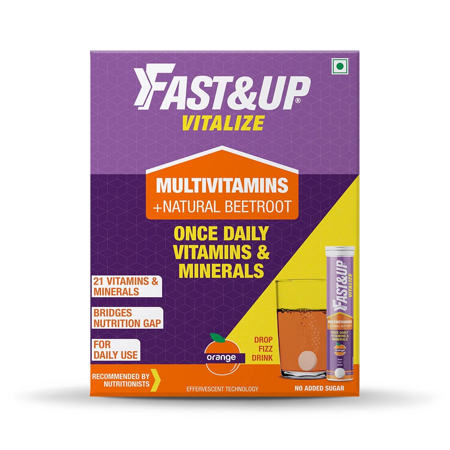 Fast&Up Vitalize Effervescent (Orange), 60 Tablets