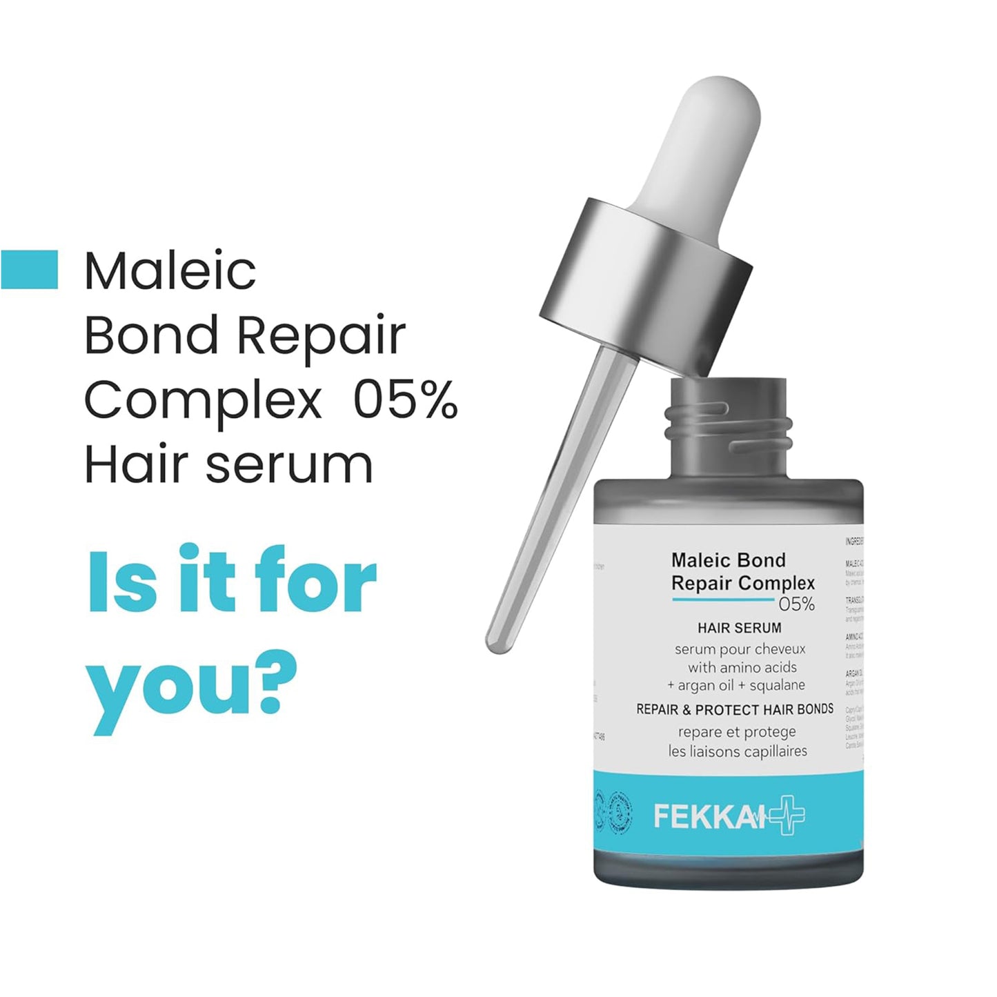 Fekkai Maleic Bond Repair Complex 5% Hair Serum with Amino acids, Argan oil & Squalane, 30ml