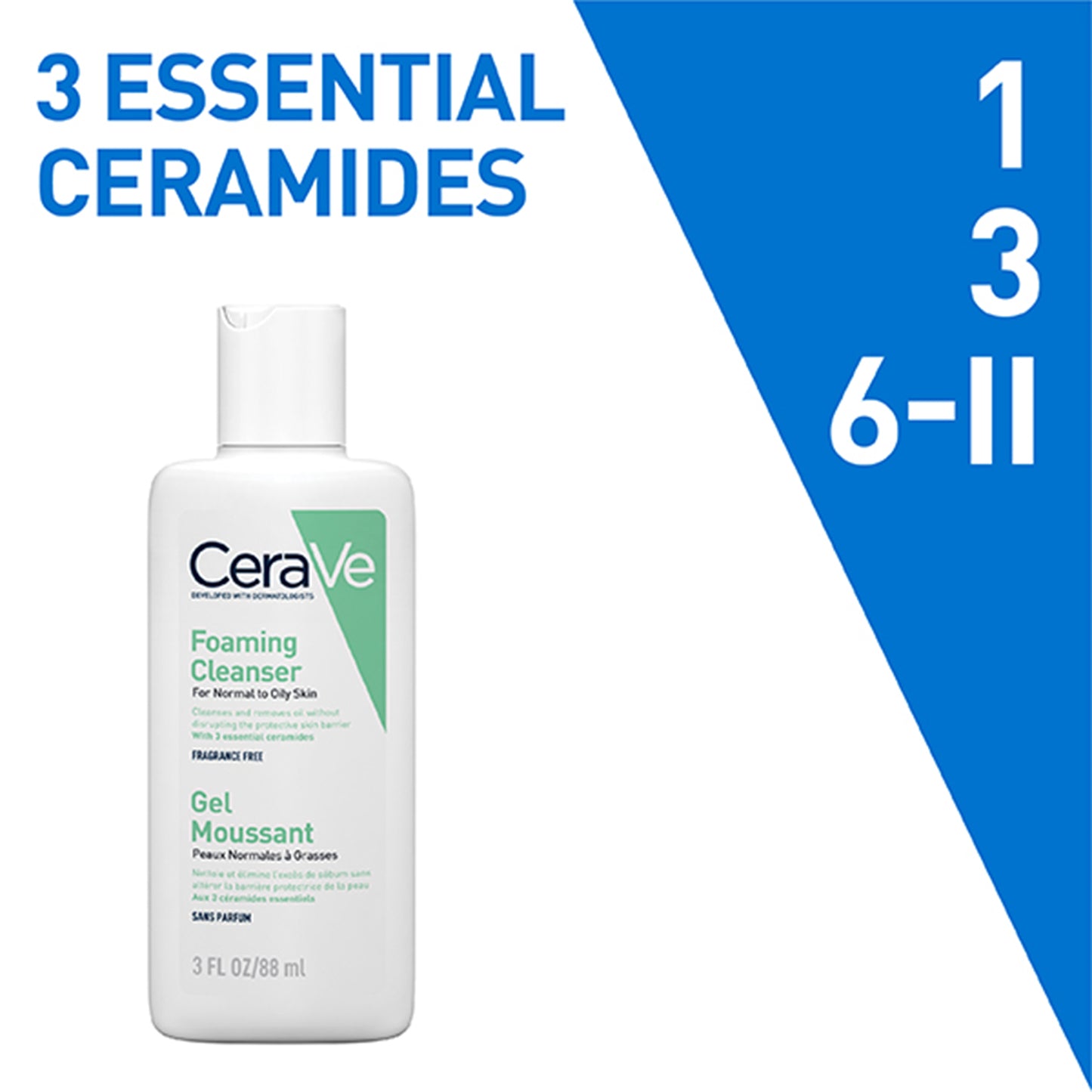 Cerave Foaming Cleanser for Dry Skin, 88ml