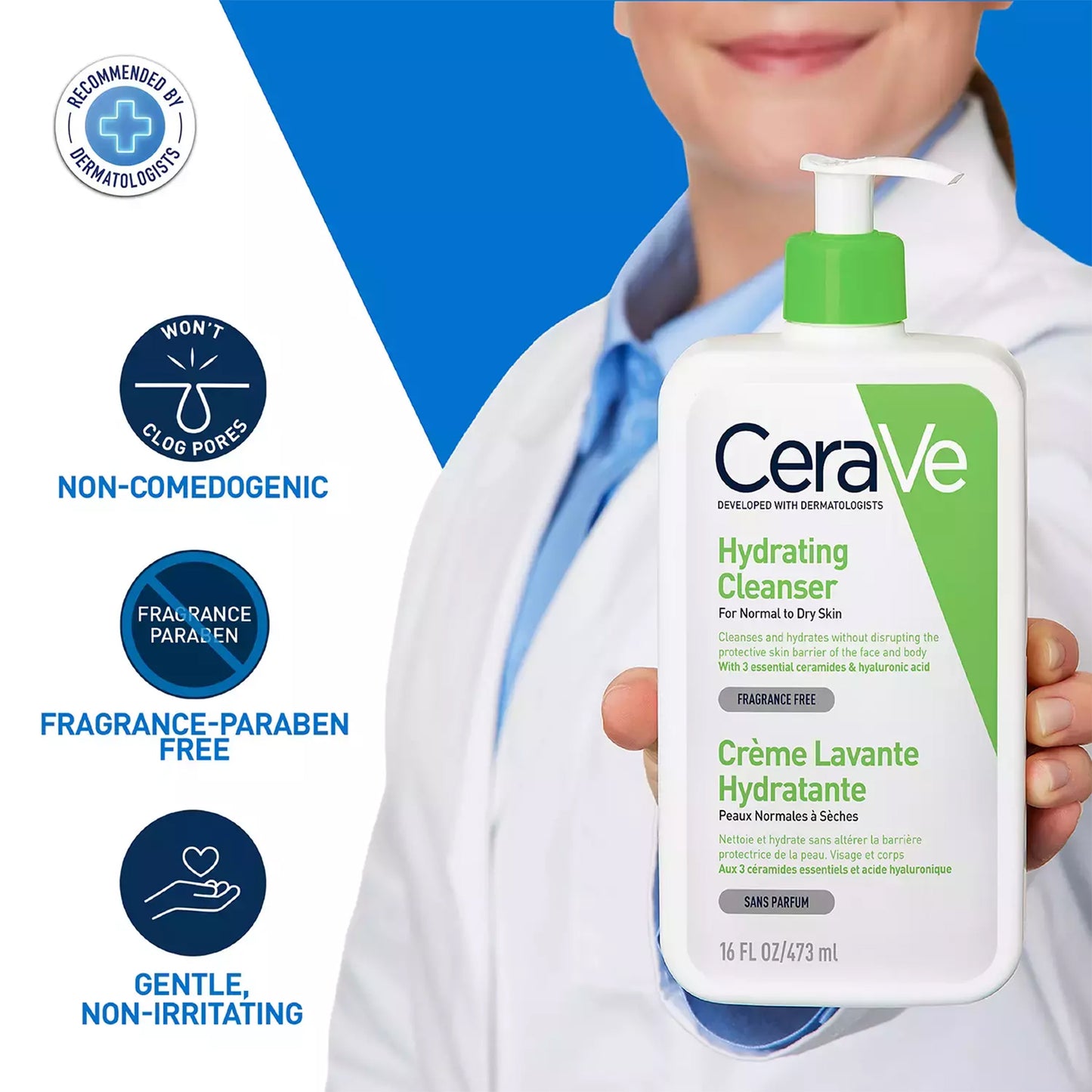 Cerave Hydrating Cleanser for Dry Skin, 473ml