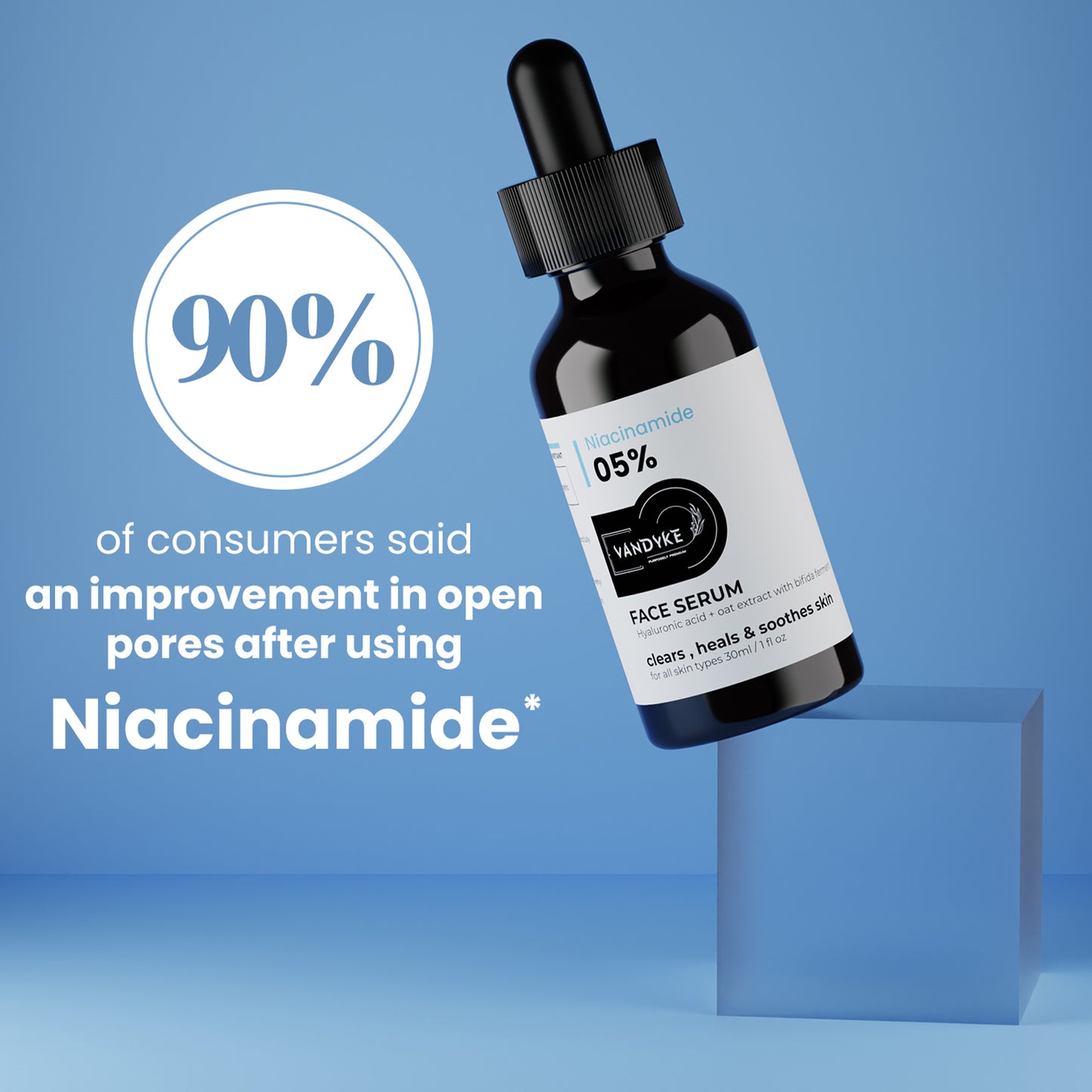 Vandyke 5% Niacinamide Serum with Hyaluronic Acid Hydrating & Repairing Serum, 30ml