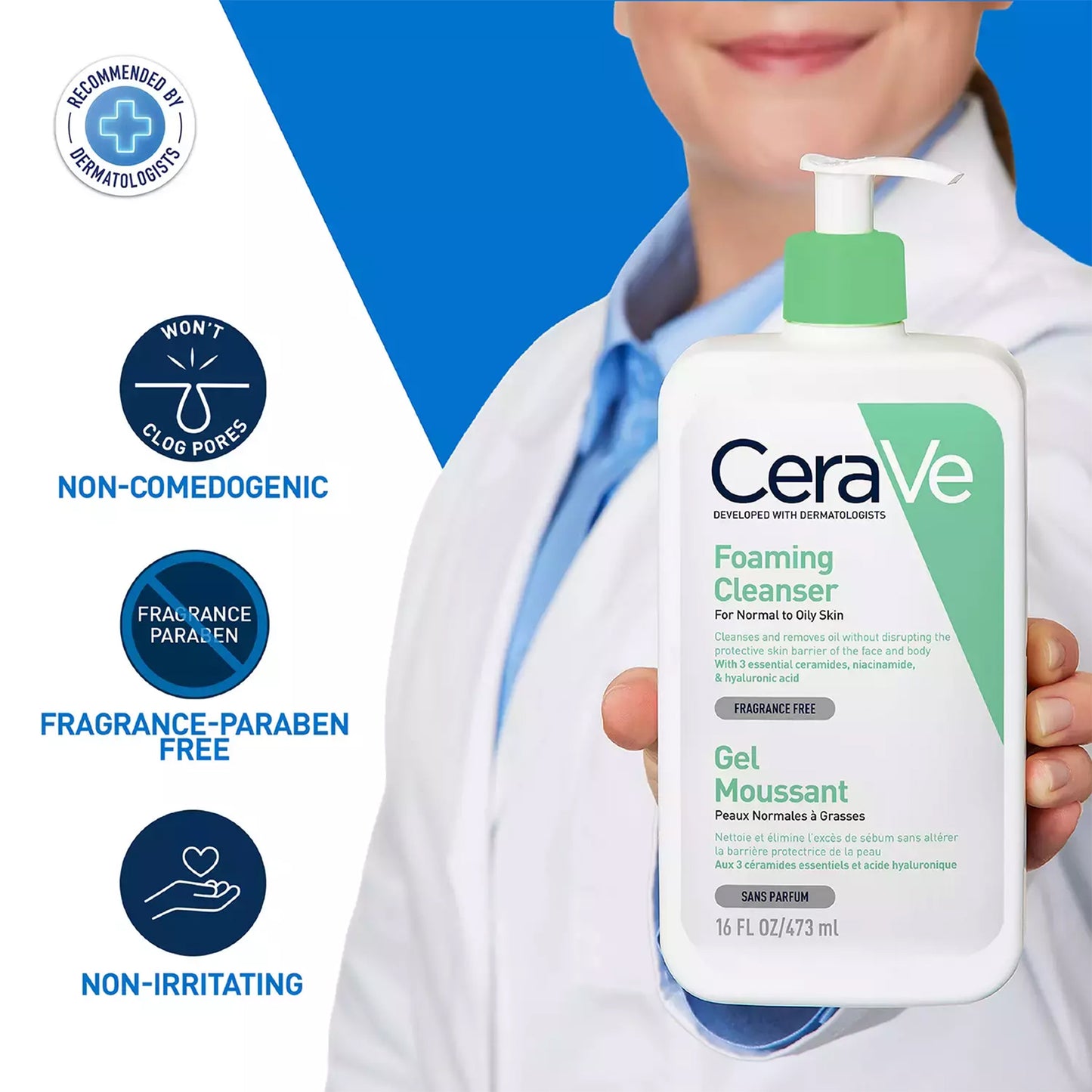 Cerave Foaming Cleanser for Dry Skin, 473ml