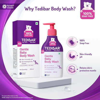 Tedibar Gentle Baby Body Wash 100% Soap Free, 250ml