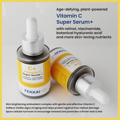 Fekkai Vitamin C-Plus Super Serum with Niacinamide, Retinol, Hyaluronic Acid, and Salicylic Acid, 30ml