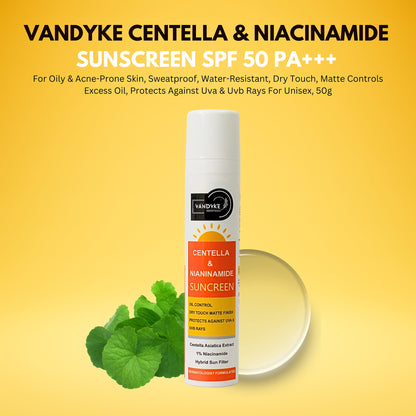 Vandyke Centella & Niacinamide Sunscreen Spf 50 PA+++, 50gm