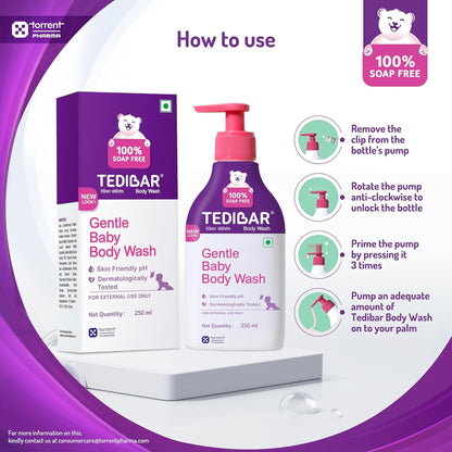 Tedibar Gentle Baby Body Wash 100% Soap Free, 250ml