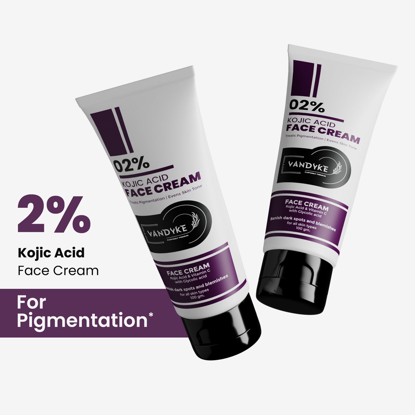 Vandyke 2% Kojic Acid Cream For Pigmentation Face Cream, 100gm