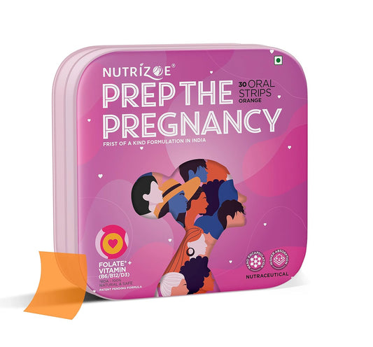 Nutrizoe Prep the Prep the Pregancy Orange، 30 شريطًا للفم