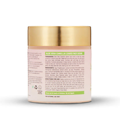 Fabessentials Aloe Vera Camellia Leaves Face Scrub with Green Tea Leaf & Tamarind extract, 100gm