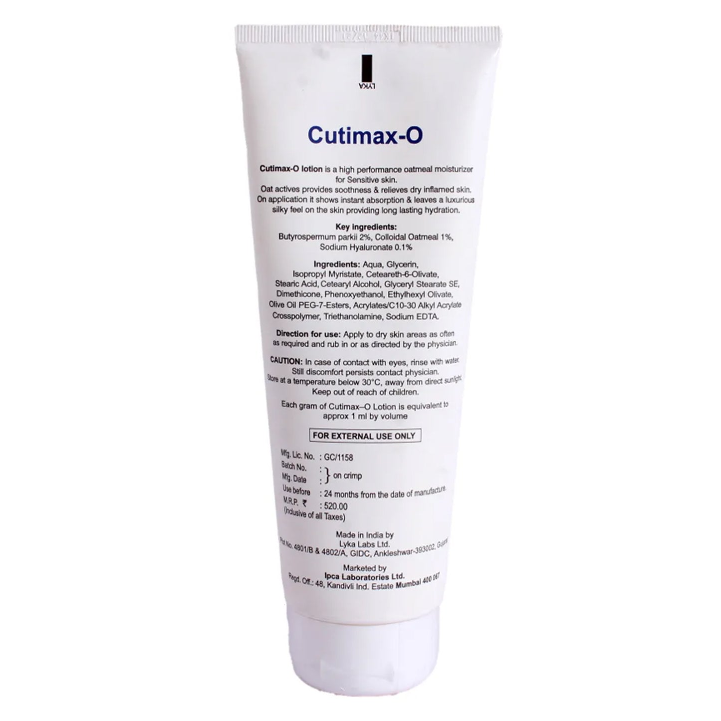 Cutimax-O Moisturizing Lotion, 200gm