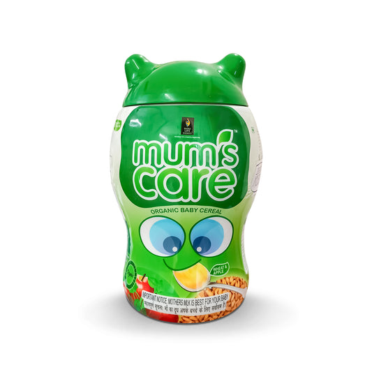 Mum's Care Wheat and Apple Organic Baby Cereal, 300gm - Made from Certified Organic Ingredients